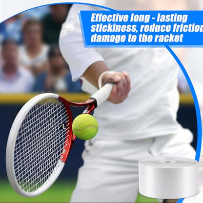 Deekin 2 Pieces Racket Protection Tape Racquet Head Guard for Tennis Practice Racquetball, 16.4' Roll - color: White