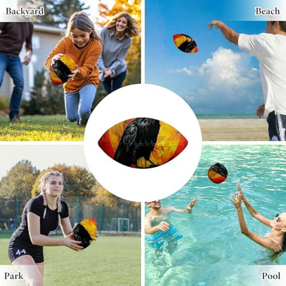 American Football, Official Size 11.9 x 7.3 Inch, Premium Composite Leather High-Grip Ball with Pro-Style Lacing, Unique Prints for Training, Games & Gifts - color: Dark Crow