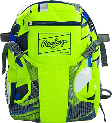 Rawlings | REMIX Backpack Equipment Bag | T-Ball & Youth Baseball / Softball | Green - color: Neon Green, size: Youth