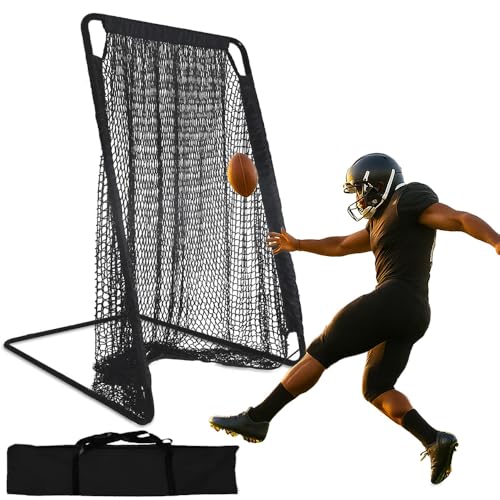 Football Kicking Cage Net: 40X80IN Heavy Duty with Steel Frame Professional Practice for Powerful Kicking & Punting Includes Sandbags & Stakes