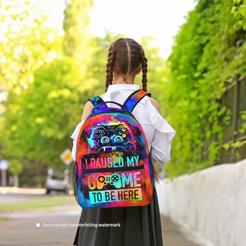 School Backpack for Boys Video Game Backpack for Kids Children Teens Elementary Middle School - Students Bookbag Ages 6-18, Game Bookbag Travel Back Pack - color: Graffiti Gamepad