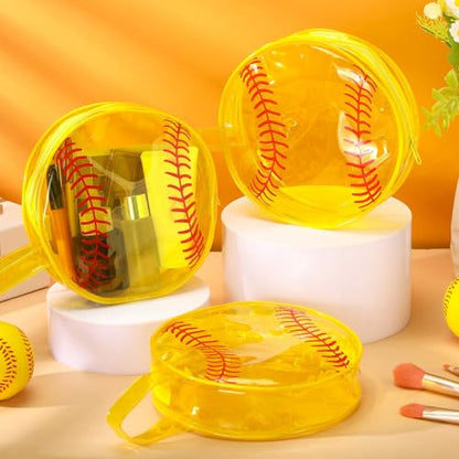 Reginary 12 Pcs Softball Cosmetic Bag Gifts Accessories for Makeup Bags Softball Clear PVC Cheer Case Toiletry Zipper Pouch Waterproof Travel Handbag Purses Organizer for Softball Team Gift - style: Softball