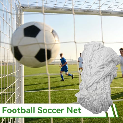 Soccer Net, Soccer Goal Replacement Net for 24x8ft, 12x6ft, 8x6ft and 6x4ft, Football Goal Post Netting, Adults and Youth Soccers Practice 5 Size Ball - size: 6X4FT