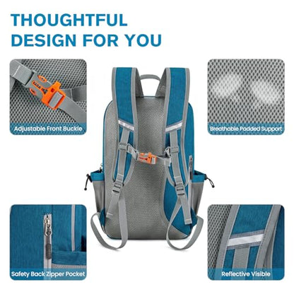 G4Free Pickleball Bag, Pickleball Backpack for Women and Men, Padel Bag Fits 2 to 4 Paddles, Gifts for Pickleball Lovers - color: Teal Blue