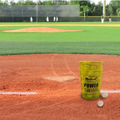 Markwort Power Swing Bucket with 5 dozen S92 Practice Baseballs