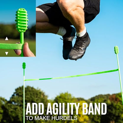 QUICKPLAY PRO Agility Poles (10x Adjustable 3ft to 6ft) for Turf & Court Training - style: Set of 10 Agility poles