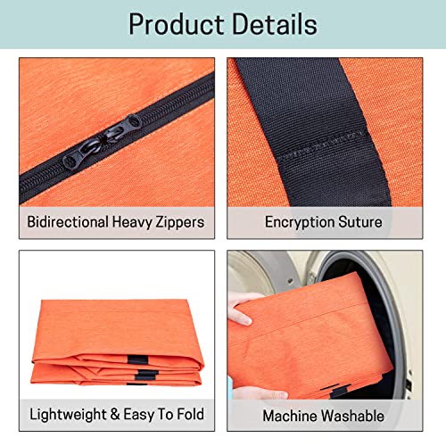 VISEMAN Baseball Softball Bow Style Net Replacement Bag Only,Baseball Practice Net Bag,Baseball Net Duffel Bag - Fits 7 x 7 Practice Net Systems for Teams & Coaches - color: Orange