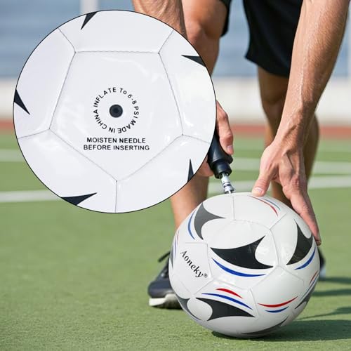 Aoneky Soccer Ball with Pump - color: 10 Pack with 1 Pump - White/Black/Blue/Red, size: 5