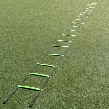QUICKPLAY Adjustable Agility Ladder 29.5ft - Soccer Training Ladder 20 Rungs Speed Ladder with Adjustable Spacing for Agility Drills and Footwork, Portable Soccer Training Equipment