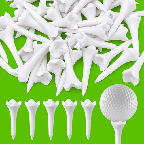 50PCS Plastic Golf Tees - 1-1/2‘’ Short Golf Tees - Enhanced Durability & Stability - Low-Friction Design for Iron、Par Threes, Hybrids and Driving Range