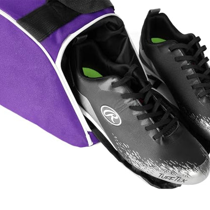 EALER Baseball Bat Tote Bag & T-ball, Softball Equipment Bag - Gear for Kids, Youth, and Adults Holds Bat, Helmet, Glove, Cleats, Shoes and More - color: Purple