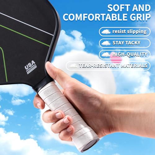 Pickleball Paddle Overgrip, 6-Pack Pickleball Paddle Grip Tape, Precut Perforated, Max Tacky & Sweat-Absorbing - Non-Slip Grip for Enhanced Control