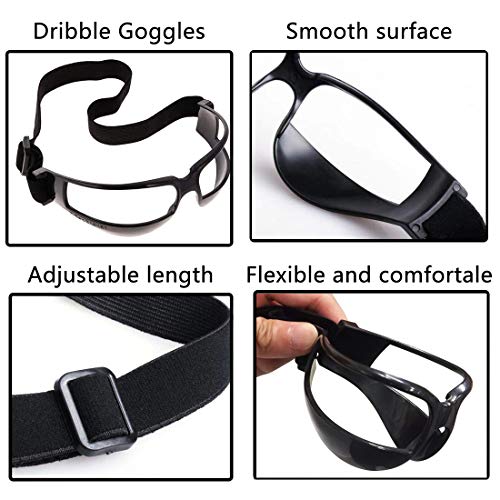 Basketball Dribble Skill Training Assistants,1 Sets of Basketball Dribbling Glasses Goggles and Finger Training Anti Grip Dribble Gloves for Kids Youth and Adult - size: For Adult