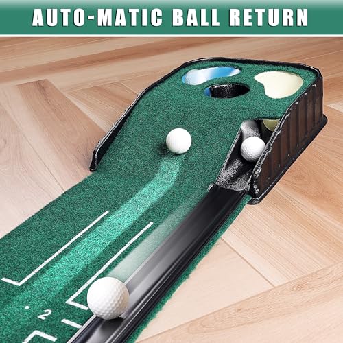 CHAMPKEY Golf Putting Green Indoor - Advanced Guides Golf Putting Mat - Enhance Putting Accuracy and Challenge - style: Hazard Putting Mat