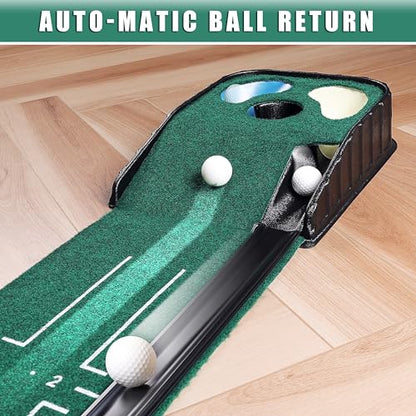 CHAMPKEY Golf Putting Green Indoor - Advanced Guides Golf Putting Mat - Enhance Putting Accuracy and Challenge - style: Hazard Putting Mat