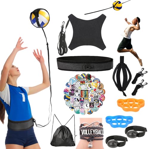 Davllin Volleyball Training Equipment Aid,Premium Volleyball Rebounder Trainer Kit,Solo Practice Trainer for Serving Setting Spiking and Arm Swing,Volleyball Gifts for Teen Girls & Boys - style: 13-in-1 Ultimate