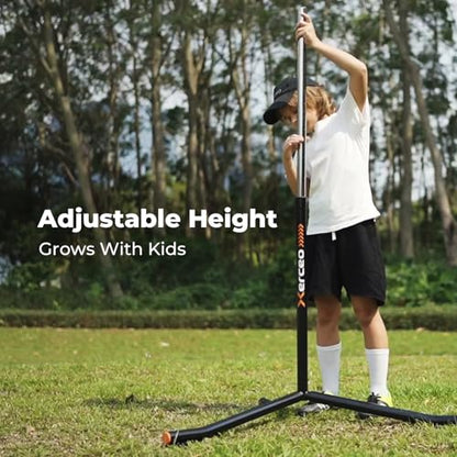Youth Baseball Swing Trainer, Adjustable Height Batting Trainer with Auto Reset, High-Density Feedback Ball, Easy Setup Baseball Training Equipment for Kids Backyard Hitting Practice