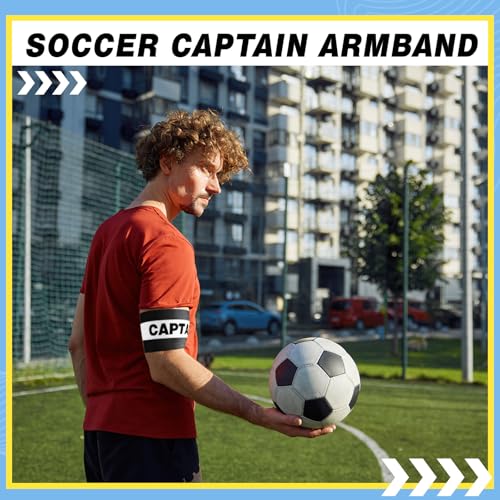 VioraWhite 12pcs Captain Arm Bands for Soccer Captain Armband Adjustable Unisex Elastic for Team Training - color: Yellow，black