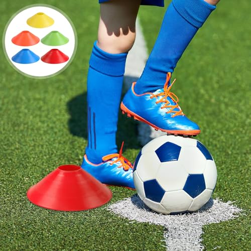 Healeved 15pcs Soccer Practice Cones for Training, Agility Drills Cones for Football and Sports Drills, Sturdy Plastic Disc Markers for Outdoor Fitness and Coaching