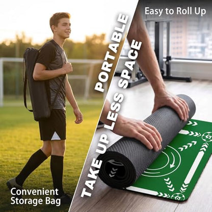 Britimes Soccer Training Mat Football Footstep Training Mat 35 * 24 in - color: Green
