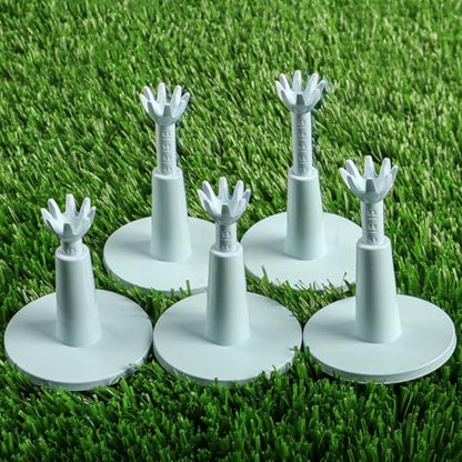 Golf Rubber Tee Value 5 Pack, Adjustable Height from 2.1" to 2.9" Unbreakable Durable for Practice Mat, Driving Range Tees Holder for Indoor Outdoor Backyard