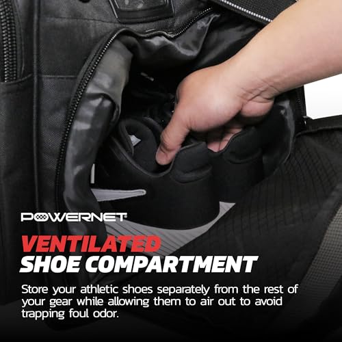 PowerNet Pro Duffle Bag, Softball Baseball Bag, Baseball Gear Bag, Baseball Bat Bag with Internal Bat Sleeves, Baseball Bags with Padded Strap & Pockets - style: 6-pack