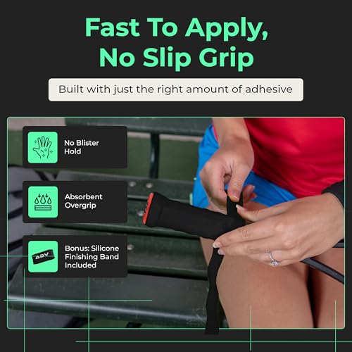 ADV MaxTac Tacky Tennis Overgrip - 6 Pack Extremely Sticky Non-Slip Tennis Grips Overgrip - Razor-Thin & Easy to Use Pro Tennis Racquet Grip Tape (6-Pack White) - color: 6-Pack White