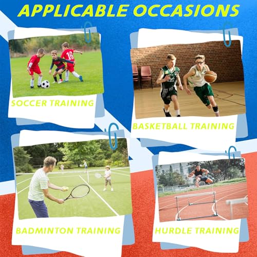 Adjustable Hurdles with Carring Bags, Detachable Agility Training Equipment with Scale, Football Practice Hurdle, Indoor & Outdoor Jumping Speed Hurdles for Athletes, Soccer, Basketball