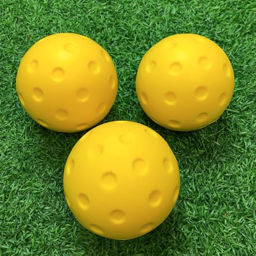 PU Foam Pickleballs Balls Noise Reducing Soft Training Balls for Reduced Noise Easy to Use Indoor & Outdoor - color: bright yellow