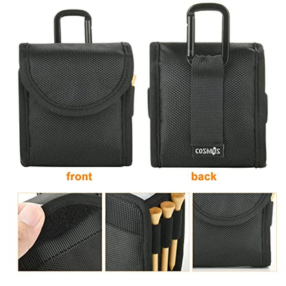 Cosmos Golf Ball Pouch Golf Tees and Divot Repair Tool Holder Nylon Golf Bag Accessories Belt Bag Gifts for Men
