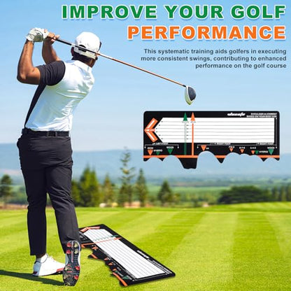 WinnerWhy Golf Training Mat Practice Swing Mat Practice Equipment for Beginner Posture Assistance Entry Level Golf Stance Corrector Indoor Outdoor