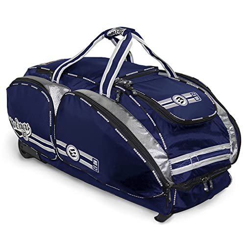No Errors NO E2 Wheeled Catchers Gear Bag - Large Baseball and Softball Bag for Catcher’s Equipment with Fatboy Wheels - color: Navy
