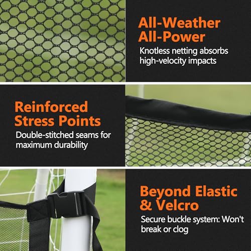 Soccer Goal Target Net【ONLY NET】Equipment Training Soccer Net Practice Soccer Accuracy Target Large Backyard Game Goal Football Youth Rebounder Goal Net Full-Size Goaldees Football Target Bounce Back - style: Target Net 12*6