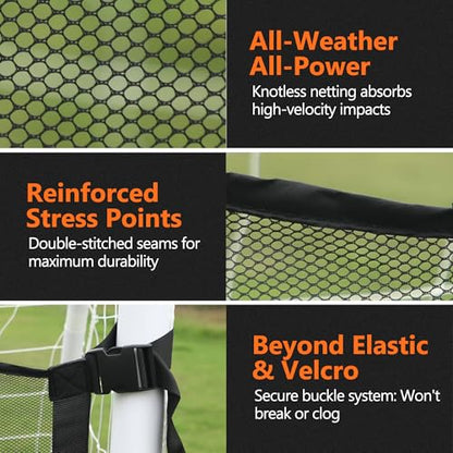 Soccer Goal Target Net【ONLY NET】Equipment Training Soccer Net Practice Soccer Accuracy Target Large Backyard Game Goal Football Youth Rebounder Goal Net Full-Size Goaldees Football Target Bounce Back - style: Target Net 12*6