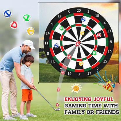 Simgoing 60 Pcs Mini Sticky Golf Balls for Fabric Dart Board, Dart Hook and Loop Balls Safe Sport Game Accessories with Storage Bag for Teens Indoor Outdoor Party Games