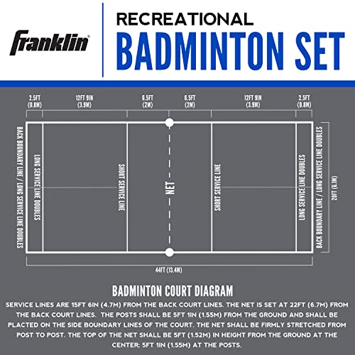 Franklin Sports Volleyball + Badminton Sets - Beach + Backyard Game Set - Volleyball, Pump, Badminton Rackets, Birdies, Net + Poles Included - style: Recreational Badminton/Volleyball Set