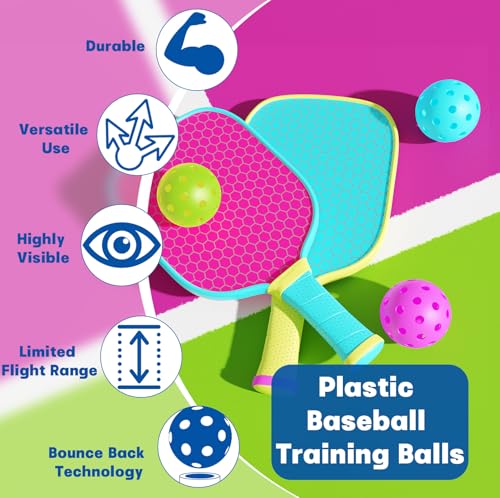 Mototo 12/30/60 Practice Baseballs for Hitting, 2.8 Inch Plastic Soft Baseballs for Practice Lightweight Soft Ball Hollow Training Softball for Sport Pitching Batting
