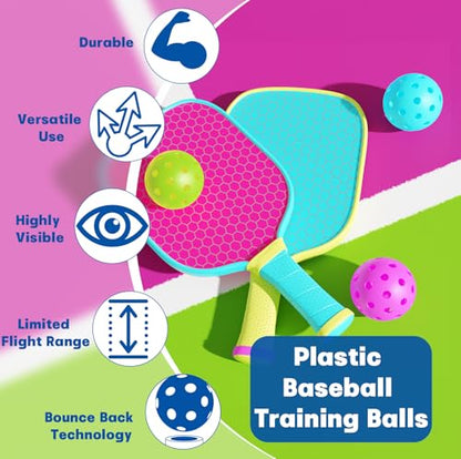 Mototo 12/30/60 Practice Baseballs for Hitting, 2.8 Inch Plastic Soft Baseballs for Practice Lightweight Soft Ball Hollow Training Softball for Sport Pitching Batting