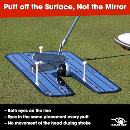 Genuine EyeLine Golf Alignment Putting Mirror - Top Training Aid on The PGA Tour - See Rapid Improvement - Helps Beginner, Junior, and Scratch Golfers - color: Classic Putting Alignment Mirror - LARGE