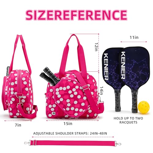 ROYALFAIR Pickleball Bag, Pickleball Tote Bag high-capacity Adjustable Shoulder Strap for Pickleball Paddle Shoulder Bag, Pickleball Bag for Women Men