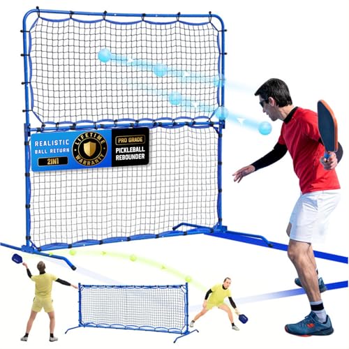 Pickleball Practice Rebounder Net Adjustable Angle for Dinks Volleys Solo Team Training Equipment, Mini Pickle Ball Net Portable Trainer for Outdoor Driveway Backyard Indoor Garage, Easy Setup - size: 6FT Pickleball Net