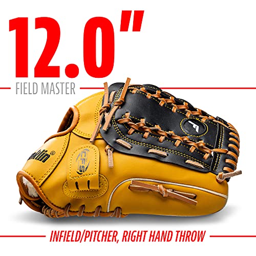 Franklin Sports Field Master Baseball + Softball Glove - Field Master Adult + Youth Baseball + Softball Mitt - Men's + Women's Gloves - Right Hand Throw