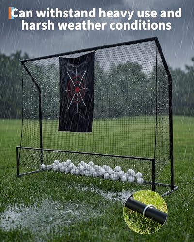 Golf Hitting Nets 10x7.5FT for Driving Real Balls, Indoor & Outdoor Golf Practice Chipping Nets Heavy Duty Swing Training Netting with Targets Cloth and Carrying Bag, for Backyard Home Garage
