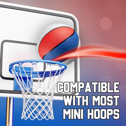 Bedwina Mini Rubber Basketball Balls for Kids - (Pack of 12) 7 Inch, Size 3 - Pool Basketball Hoop Set, Outdoor & Indoor Small Hoops Carnivals, Game Prizes - style: 12-pcs