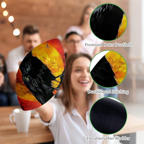 American Football, Official Size 11.9 x 7.3 Inch, Premium Composite Leather High-Grip Ball with Pro-Style Lacing, Unique Prints for Training, Games & Gifts - color: Dark Crow