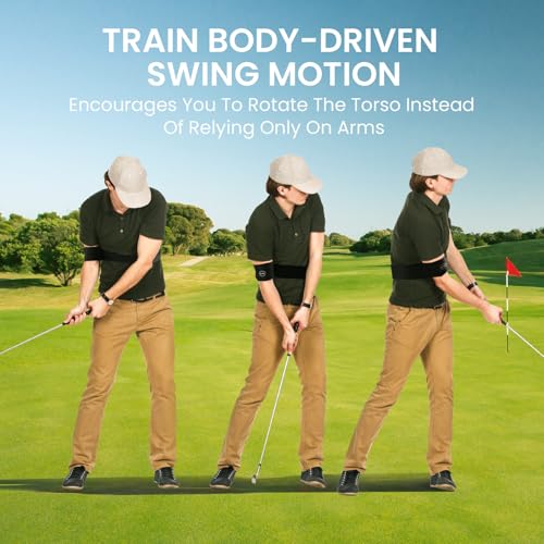 FINGER TEN Golf Swing Training Aid & Adjustable Correcting Swing Trainer 1 Pack, Portable Muscle Memory & Connection Swing Corrector for Right/Left Handed Men Women Golfer Beginners