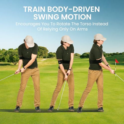 FINGER TEN Golf Swing Training Aid & Adjustable Correcting Swing Trainer 1 Pack, Portable Muscle Memory & Connection Swing Corrector for Right/Left Handed Men Women Golfer Beginners