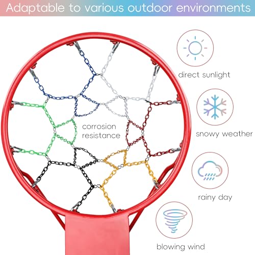 Basketball Net All Weather Anti Whip,Heavy Duty Replacement Basketball net Indoor Outdoor Standard 12 Loops Basketball Hoop