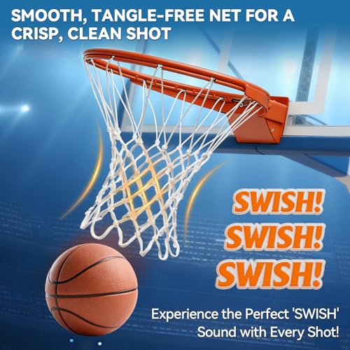 Professional Basketball Net Replacement, Heavy Duty Nylon 12 Loops, All Weather Anti-Whip Basketball Hoop Net Fits Standard Indoor Outdoor Rims, Gift Box Packaging (Net Only)