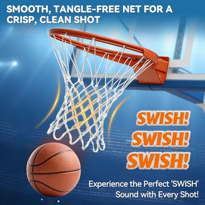 Professional Basketball Net Replacement, Heavy Duty Nylon 12 Loops, All Weather Anti-Whip Basketball Hoop Net Fits Standard Indoor Outdoor Rims, Gift Box Packaging (Net Only)